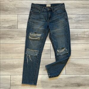 Gilded Intent Mid RIse Ankle Skinny distressed jeans size 24